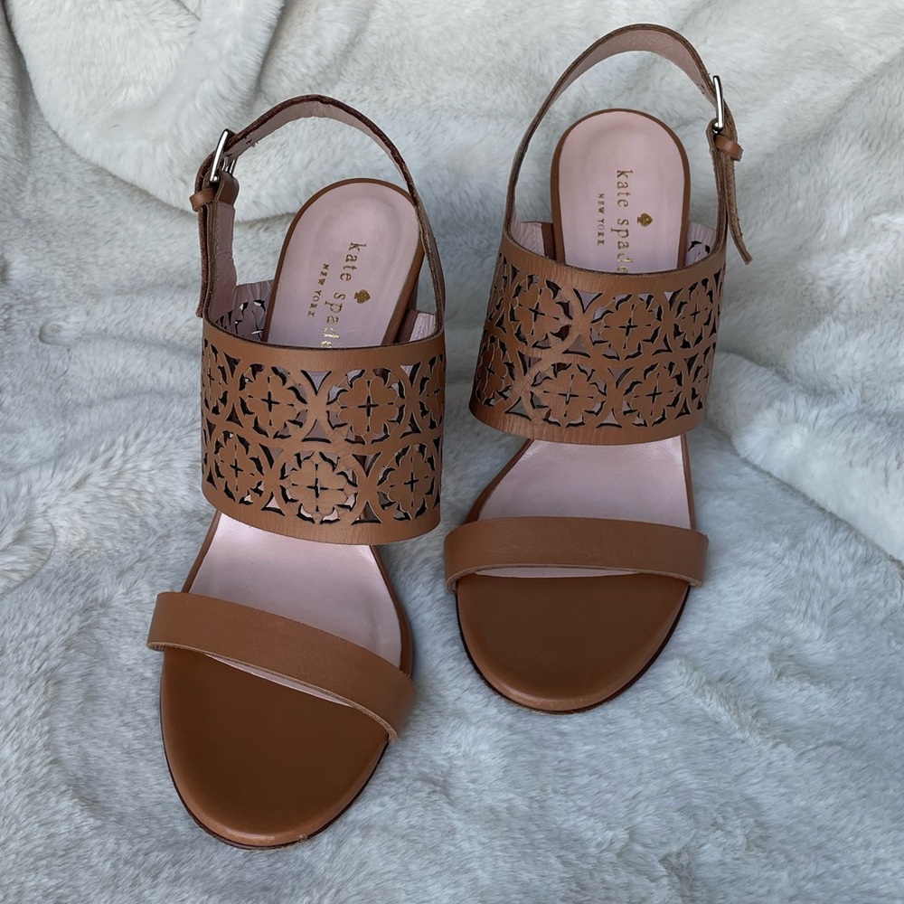 Kate Spade Imani brown leather heels